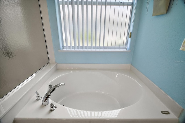 bathroom with a bath and a wealth of natural light
