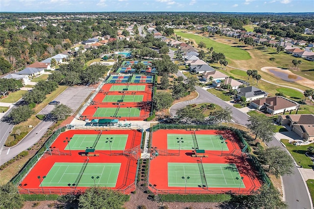 bird's eye view with a residential view and view of golf course