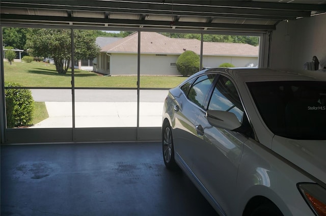 view of garage