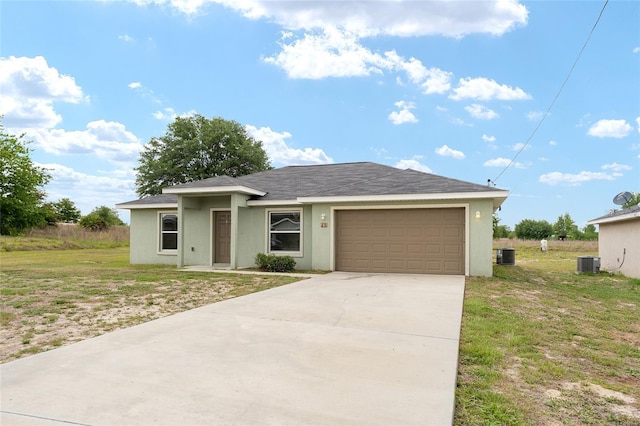 69 Juniper Trail Loop, Ocala, FL 34480 - single story home featuring a front lawn, driveway, stucco siding, and a garage