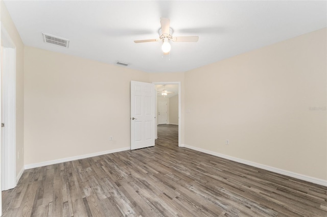 69 Juniper Trail Loop, Ocala, FL 34480 - unfurnished room featuring a ceiling fan, baseboards, visible vents, and wood finished floors
