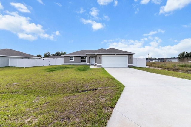 9 Walnut Run, Ocala, FL 34480 - ranch-style house featuring an attached garage, concrete driveway, stucco siding, and fence