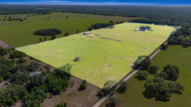 aerial view featuring a rural view