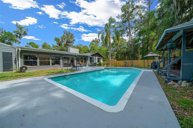 4710 SE 30th Ct, Ocala, FL 34480 - view of pool with a patio, a fenced in pool, and a fenced backyard