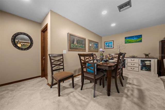 4710 SE 30th Ct, Ocala, FL 34480 - dining space with visible vents, recessed lighting, baseboards, and light colored carpet