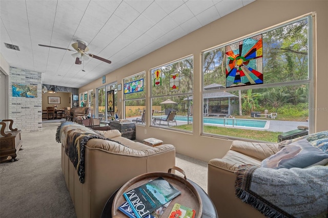 4710 SE 30th Ct, Ocala, FL 34480 - living area featuring visible vents, carpet, and a healthy amount of sunlight