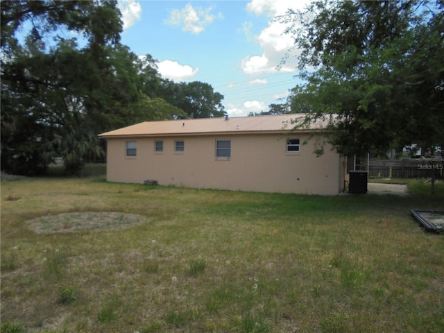 2912 NE 24th Ct, Ocala, FL 34479 - exterior space featuring central air condition unit, fence, and a yard