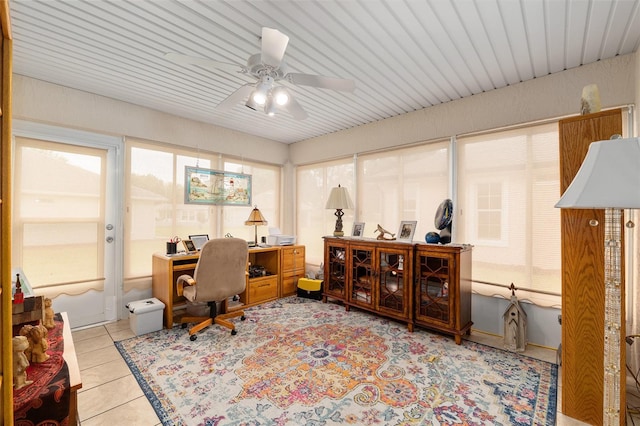 6858 SW 111th Loop, Ocala, FL 34476 - office space with a ceiling fan and tile patterned flooring