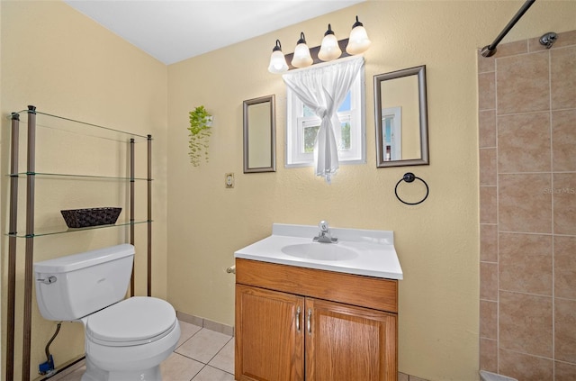 31 N Harrison St, Beverly Hills, FL 34465 - full bathroom with tile patterned flooring, a tile shower, toilet, and vanity