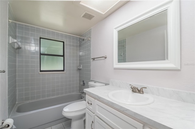 1406 SE Wacahoota Rd, Micanopy, FL 32667 - full bath with toilet, tile patterned floors, bathtub / shower combination, and vanity
