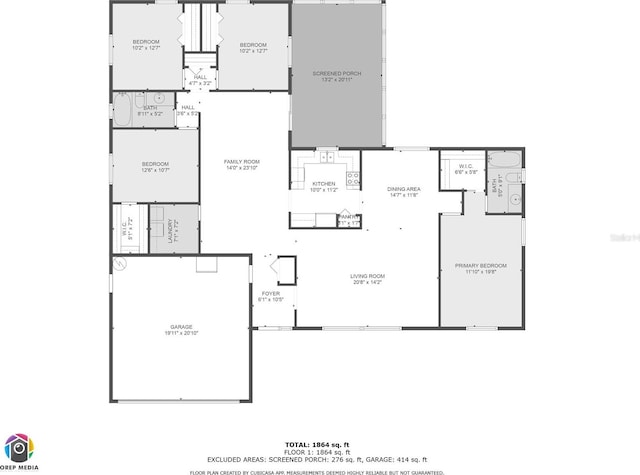 1406 SE Wacahoota Rd, Micanopy, FL 32667 - floor plan / room layout
