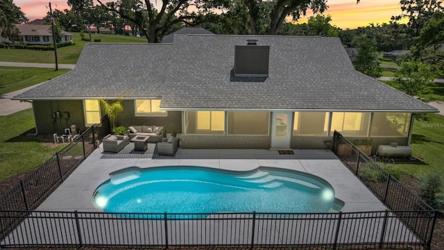 5326 NW 76th Ct, Ocala, FL 34482 - view of swimming pool with an outdoor living space and a patio