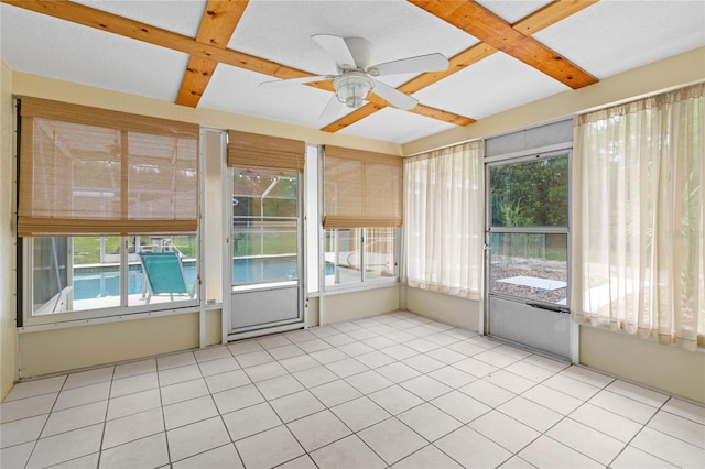 8130 SW 209th Court Rd, Dunnellon, FL 34431 - unfurnished sunroom featuring healthy amount of natural light and a ceiling fan