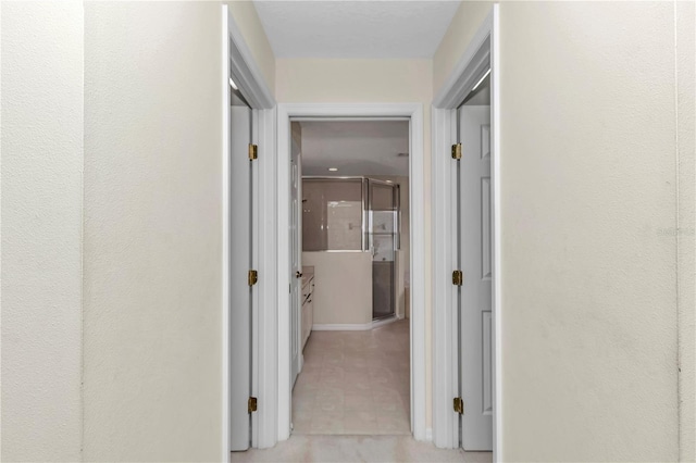 hallway with light floors