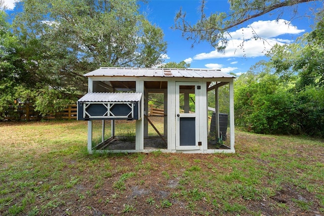 260 Country Circle Dr W, Port Orange, FL 32128 - view of poultry coop with fence and a lawn