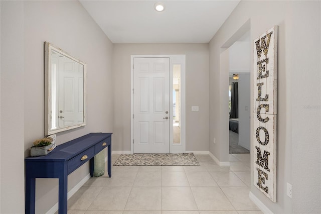6342 SW 77th Ave, Ocala, FL 34474 - foyer entrance with baseboards, recessed lighting, and light tile patterned flooring