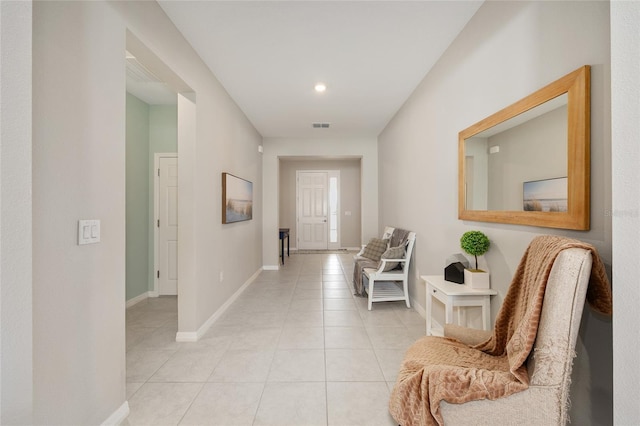 6342 SW 77th Ave, Ocala, FL 34474 - hall with recessed lighting, baseboards, light tile patterned floors, and visible vents