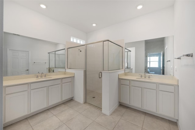 6342 SW 77th Ave, Ocala, FL 34474 - full bathroom featuring a wealth of natural light, a stall shower, and a sink