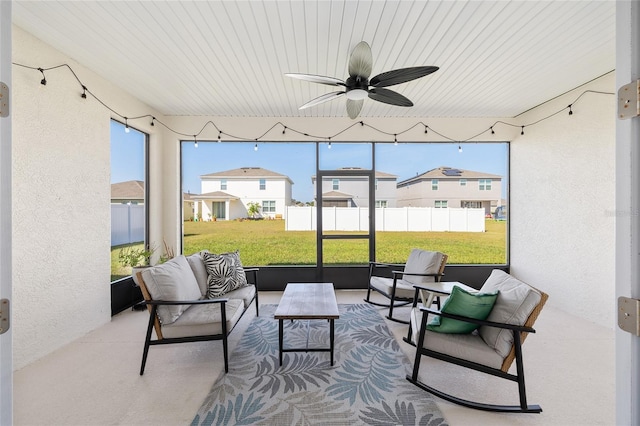 6342 SW 77th Ave, Ocala, FL 34474 - sunroom with ceiling fan and an outdoor hangout area
