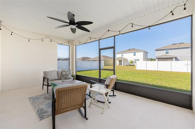 6342 SW 77th Ave, Ocala, FL 34474 - sunroom / solarium with a ceiling fan and a residential view