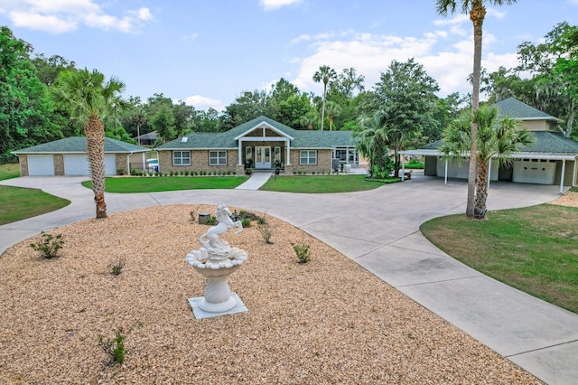170 SW 80th St, Ocala, FL 34476 - ranch-style home with french doors, a front yard, and concrete driveway