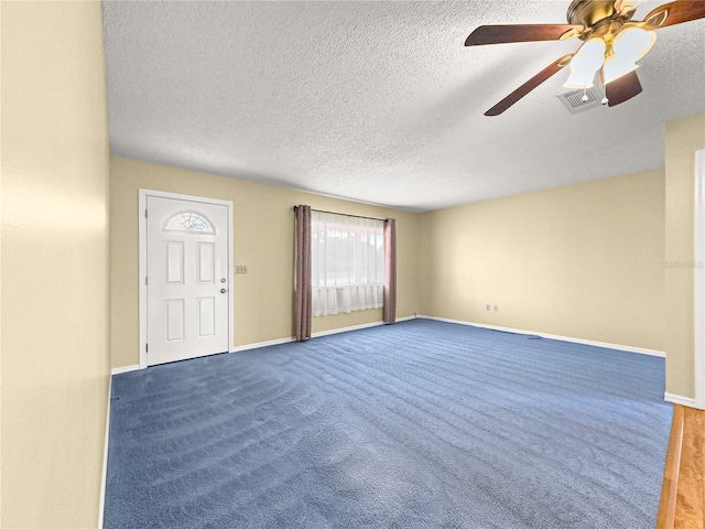 6263 SW 107th St, Ocala, FL 34476 - interior space with a ceiling fan, baseboards, visible vents, and a textured ceiling