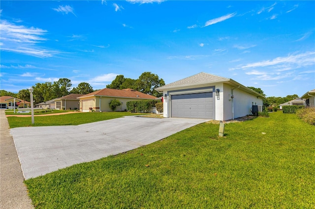 6758 SW 114th Street Rd, Ocala, FL 34476 - ranch-style house featuring stucco siding, concrete driveway, a garage, and a front lawn