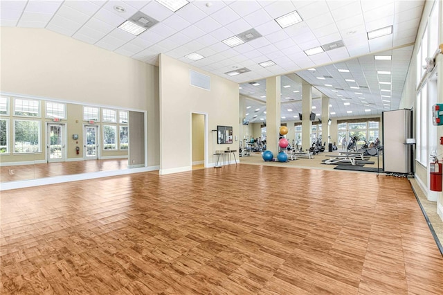 6758 SW 114th Street Rd, Ocala, FL 34476 - workout room with a high ceiling and a drop ceiling