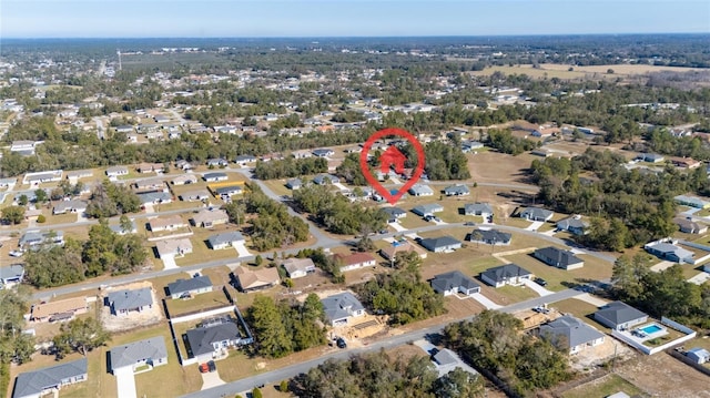 drone / aerial view with a residential view