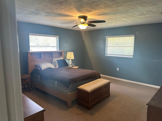 79 S Harrison St, Beverly Hills, FL 34465 - bedroom with carpet, a textured ceiling, baseboards, and a ceiling fan