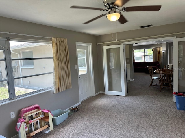 79 S Harrison St, Beverly Hills, FL 34465 - recreation room with carpet floors, a ceiling fan, and baseboards