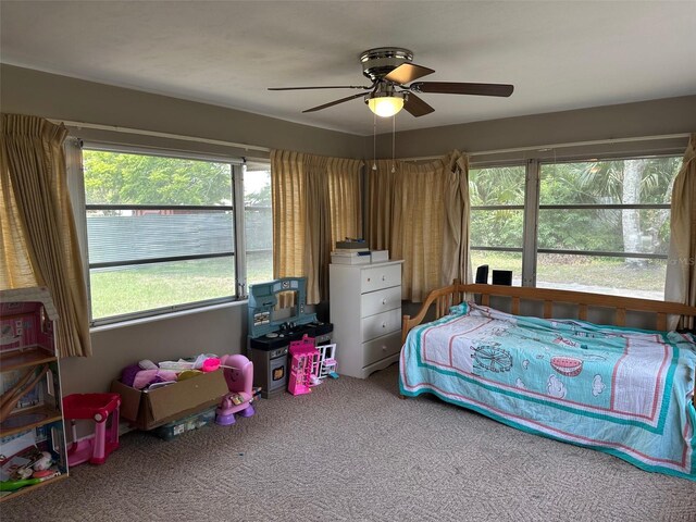 79 S Harrison St, Beverly Hills, FL 34465 - carpeted bedroom with multiple windows and ceiling fan