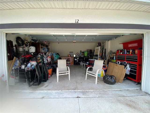 view of garage