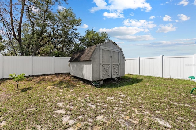 view of shed