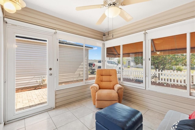 1736 Watts Mill Way, The Villages, FL 32162 - sunroom / solarium featuring ceiling fan