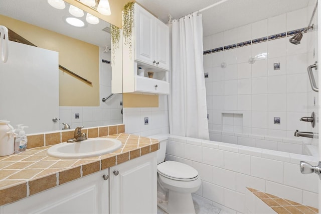 1736 Watts Mill Way, The Villages, FL 32162 - bathroom with toilet, shower / bath combo, and vanity