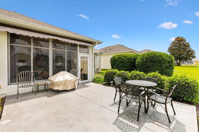 view of patio featuring outdoor dining space