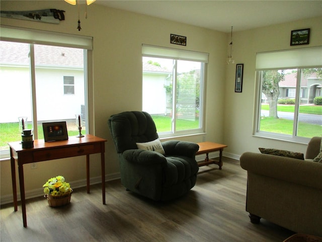 interior space with wood finished floors