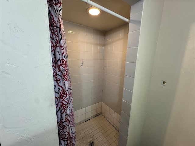 bathroom with a stall shower