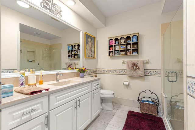 13885 Del Webb Blvd, Summerfield, FL 34491 - full bath featuring toilet, tile patterned floors, a stall shower, and vanity