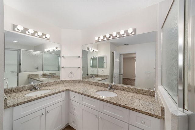 4886 NW 30th Pl, Ocala, FL 34482 - full bath with a stall shower and double vanity