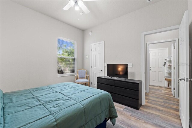 808 Overlook Grove Dr, Winter Haven, FL 33884 - bedroom featuring light wood-type flooring and a ceiling fan