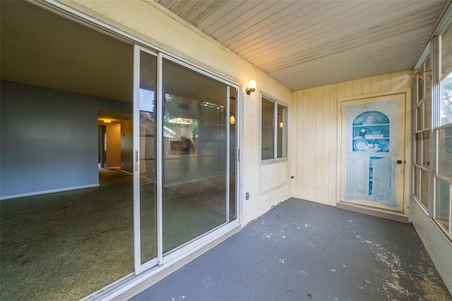 view of unfurnished sunroom