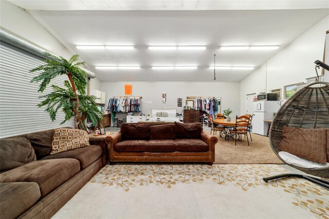 living room featuring carpet flooring
