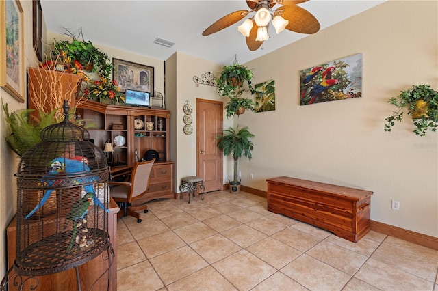 4725 County Road 121d, Wildwood, FL 34785 - office space featuring light tile patterned flooring, ceiling fan, and baseboards