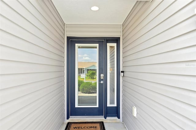 view of exterior entry
