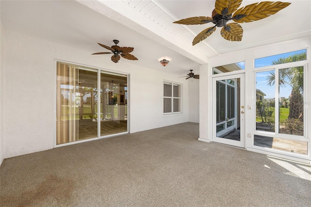 9649 SW 90th St, Ocala, FL 34481 - unfurnished sunroom featuring beamed ceiling
