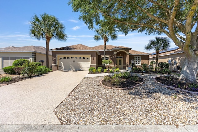 9649 SW 90th St, Ocala, FL 34481 - view of front of property with driveway, a garage, and stucco siding