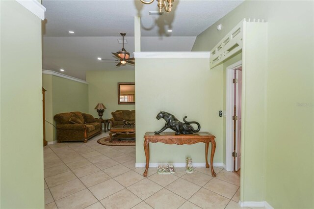 7475 SE 105th Pl, Belleview, FL 34420 - corridor with light tile patterned floors, baseboards, and recessed lighting