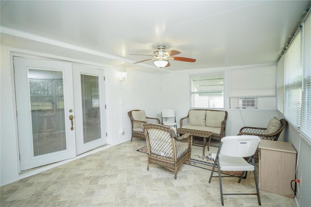 7475 SE 105th Pl, Belleview, FL 34420 - sunroom with french doors and cooling unit